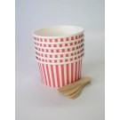 Ice cream cup and spoon set Pink 12 pack